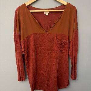 Anthropologie Silk and Linen Top